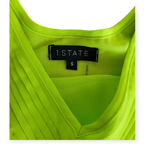 1State Lime Green Chiffon Sleeveless Tank NWT Size S - Picture 6 of 9